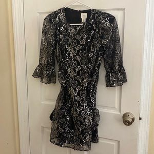 Black and silver lace dress